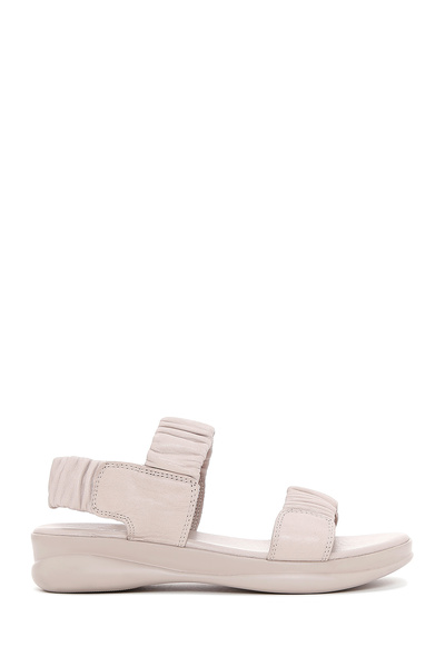 Derimod Kadın Vizon Hakiki Deri Comfort Sandalet 25SFD150818
