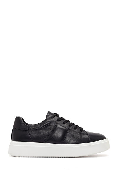 Derimod Erkek Siyah Bağcıklı Kalın Tabanlı Spor Ayakkabı, Deri Sneaker 26SFD6...