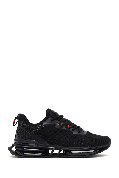 Derimod Zero Erkek Siyah Bağcıklı Kalın Tabanlı Kumaş Sneaker 26SFD69446F
