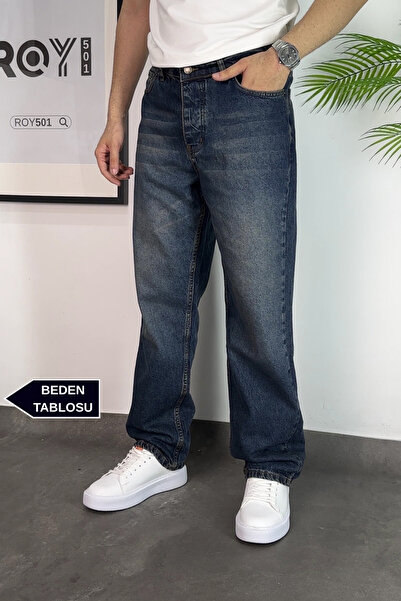 Men's Baggy Pants Wide Leg Khaki Wash Baggy Jeans