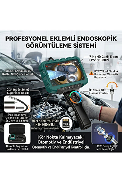 Dembastore Geniş Açılı Cift Lense Sahip Gerçek HD Görüntü Endoskopik Kamera