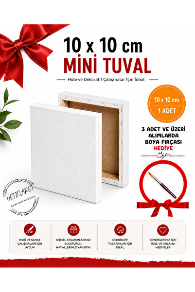 HETicaret 10x10 cm Mini Tuval Kanvas Boyama Tuvali (3'lü Alımlarda Fırça Hediye)