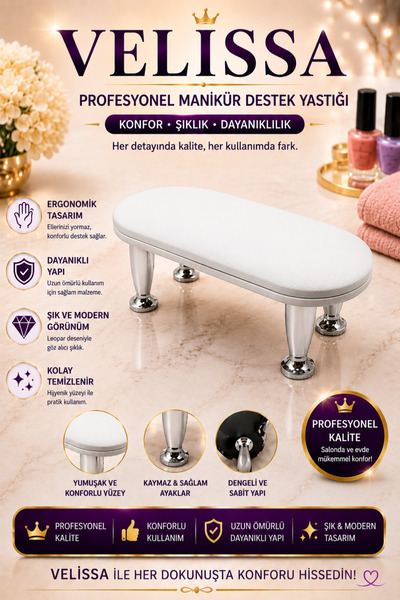 velissa White Color Manicure Table Manicure Pillow