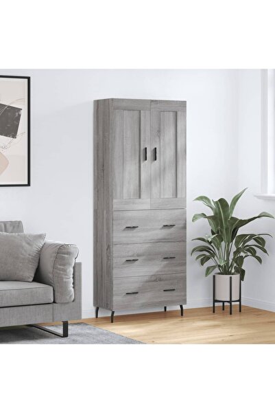 Concept Dulap înalt, gri sonoma, 69,5x34x180 cm, lemn compozit