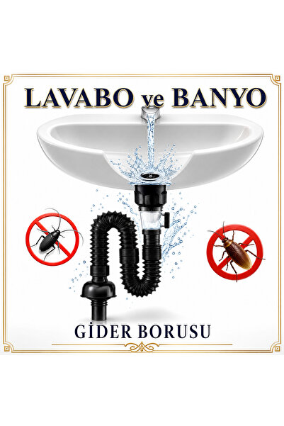 MOVİTEKNO Koku ve Haşere Önleyici Yeni Nesil Körüklü Lavabo Banyo Altı Hortum...