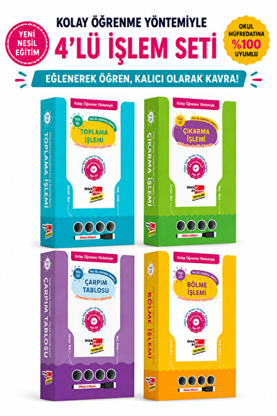 Dikkat Atölyesi Yayınları Kolay Öğrenme Yöntemiyle Yaz Sil Toplama, Çıkarma, ...