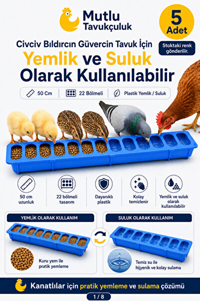 MUTLU TAVUKÇULUK 5 Adet Civciv Yemlik Keklik Yemlik Tavuk Yemlik Suluk Olarak...