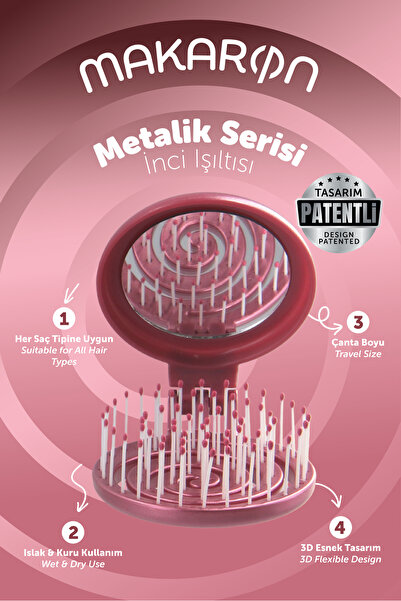 PROCO Beauty Makaron METALLIC - Perie de păr tridimensională 3D flexibilă cu ...