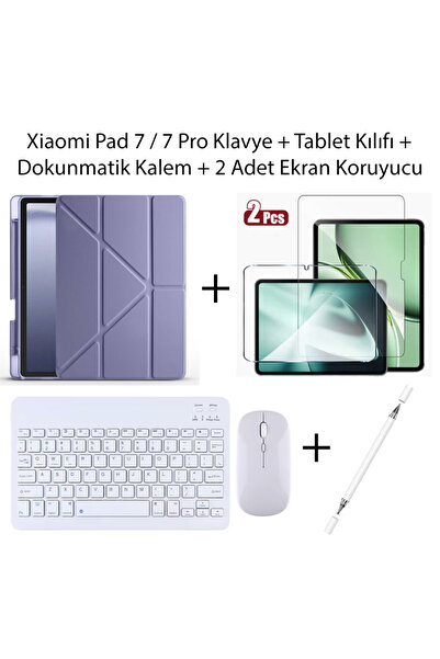 Yesnıce Xiaomi Pad 7 / 7 Pro Uyumlu Standlı Kılıf Ve Dokunmatik Kalem Ve Klav...