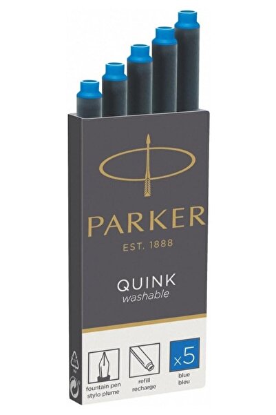 Parker خراطيش كوينك قابل للغسل ، زرقاء، عبوة من 5 قطع-2157