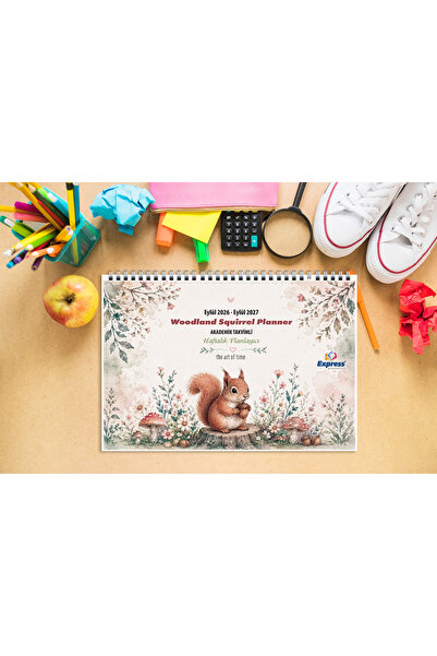 express planlayıcı 2027 Calendar A4 Size 53 Weekly Planner Woodland Squirrel ...