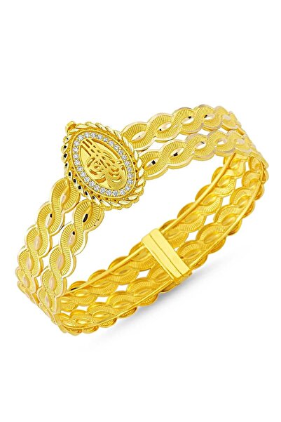 Sembol Gold Altın Burgu Kelepçe İki Sıralı Oval Tuğralı