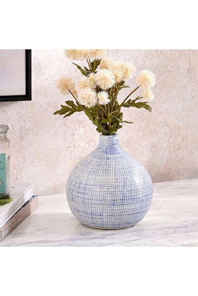 PAN HOME مزهرية سيراميك مارلين 17×17×17 سم - أزرق
