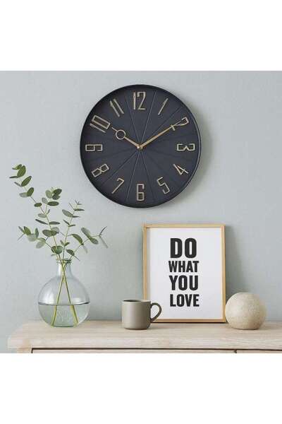 PAN HOME Haaris Wall Clock Dia 30.6cm - Black