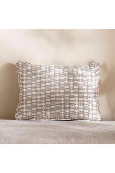 PAN HOME Designora Grid Jacquard Filled Cushion With Feather Insert 35x50 Cm-...