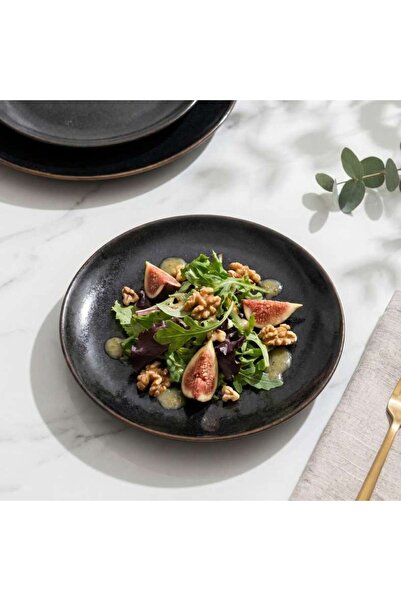 PAN HOME Vertigo Volcan Stoneware Side Plate Dia21cm -black