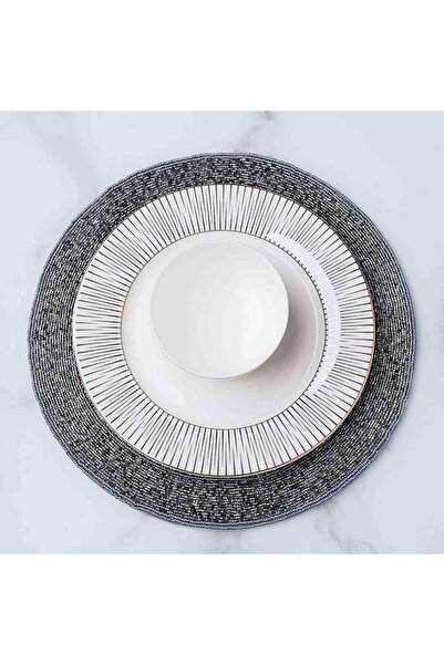 PAN HOME Elentra Beaded Placemat Silver D35cm