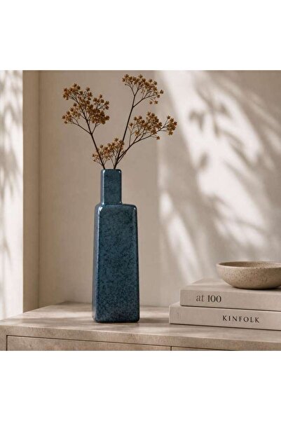 PAN HOME Tetris Ceramic Block Vase 6.3x4.5x25.5cm - Blue