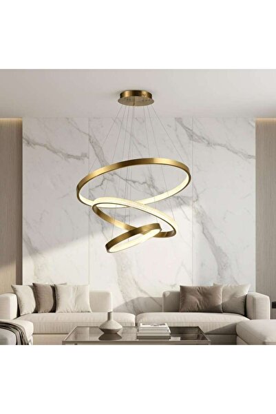 PAN HOME Phyroll Integrated Led 65w Pendant Lamp 80x180cm - Gold