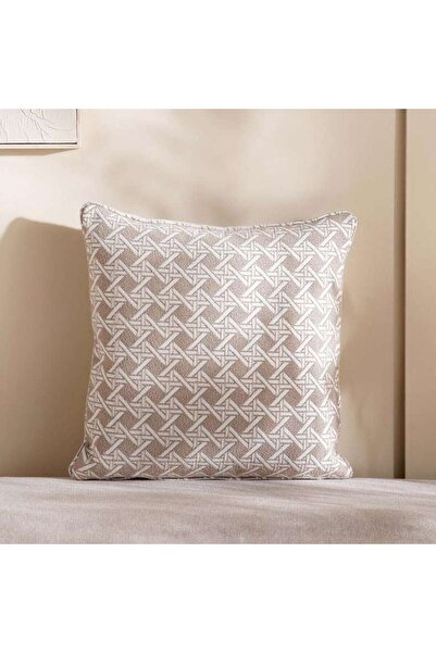 PAN HOME Designora Geometric Jacquard Filled Cushion With Feather Insert 50x5...