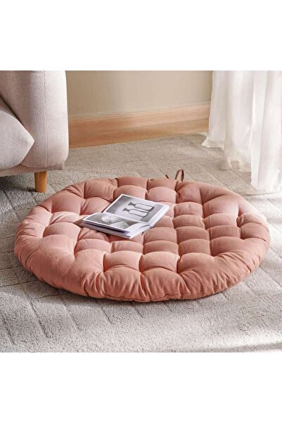 PAN HOME Roxy وسادة أرضية مستديرة وردي D100cm