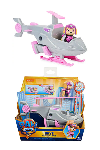 TOYFEST Paw Patrol Deluxe Skye ve Dönüşebilen Delüks Helikopter Aracı - 18 cm