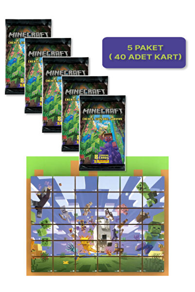 TOYFEST Panini Minecraft Create Explore Survive Trading Card - Minecraft Kart...