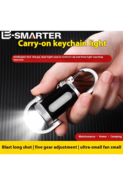 Choice 2508 Black Rechargeable Keychain Flashlights 800 Lumens EDC COB Work L...