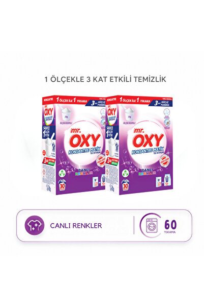 MR.OXY Mr. Oxy Konsantre Matik Toz Çamaşır Deterjanı - Canlı Renkler İkili