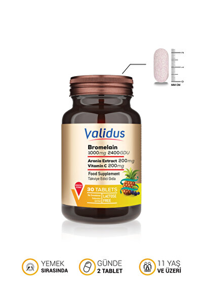 Validus Bromelain 1000 Mg 2400 Gdu Aronia 200 Mg 30 tablets