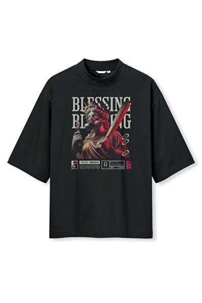 buzagi tasarım ürünleri Urban Streetwear Digital Print Oversize Black Unisex ...