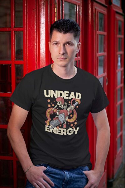 buzagi tasarım ürünleri تي شيرت أسود من Undead Regular Mold