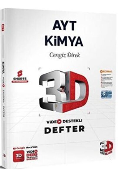 3D Yayınları 3D AYT Kimya Defter Video Destekli