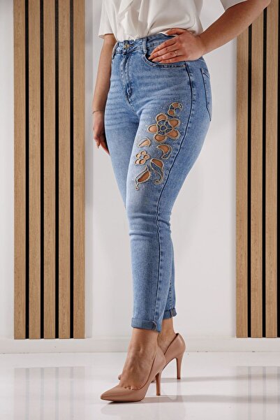 Zaira Blugi Mom Fit Dama Alexia Albastri #A1355 - XL