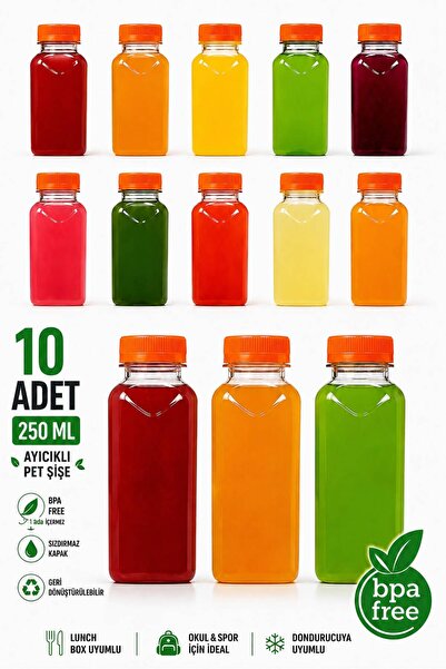 Ezupack Köşeli Zemzem Okul Piknik Meyve Suyu Smoothie Detoks Ginger Plastik B...