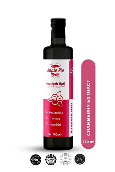 applepiefoods Kızılcık Özü Doğal Koruyucusuz 700 gr ( Analizli ) , Soğuk Sıkı...