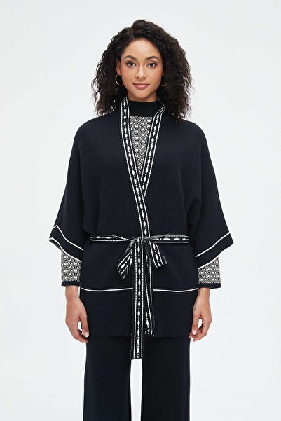 Nichii Cardigan with 3/4 Sleeves, Tie Detail