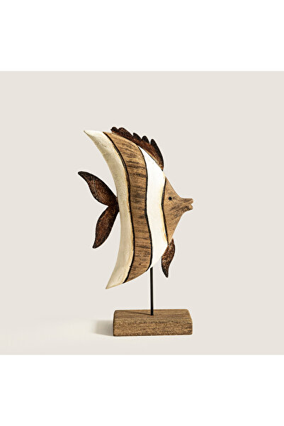 Chakra Paulownia Ahşap ÇiZgiLi Balik Stand Küçük (14X6X28,5Cm) Natural
