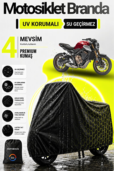 Motobros قماش القنب للدراجات النارية Honda CB650R أسود مقاوم للماء ومتين (أعل...