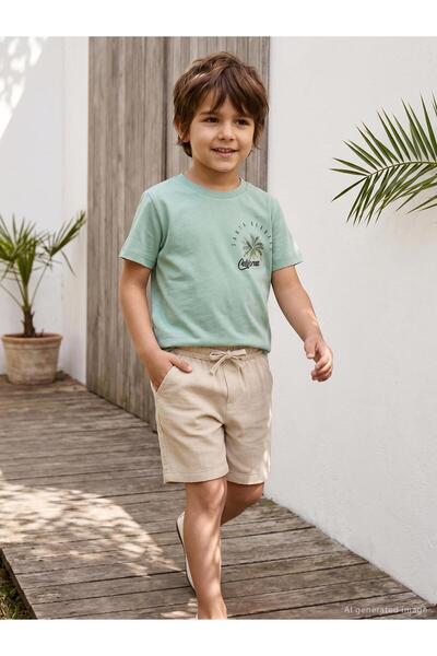 Civil Boys Set cu imprimeu California Palmiye pentru copii de 2-5 ani - Verde