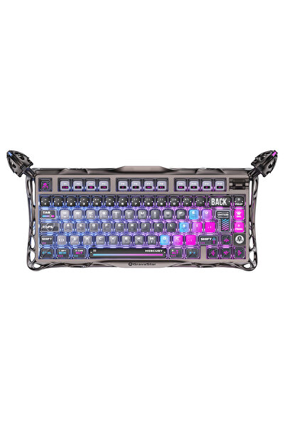 Gravastar Mercury K1 Pro RGB Kablosuz Mekanik Gaming Klavye, Türkçe Q, Specia...