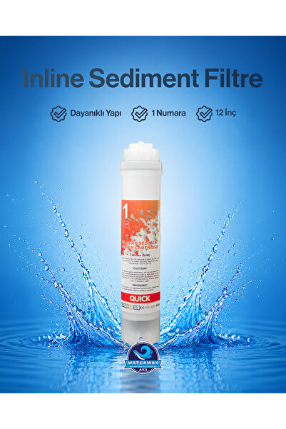 Genel Markalar Inline 1 Numaralı 5 Mikron Sediment Filtre – 12 İnç, Hızlı Mon...