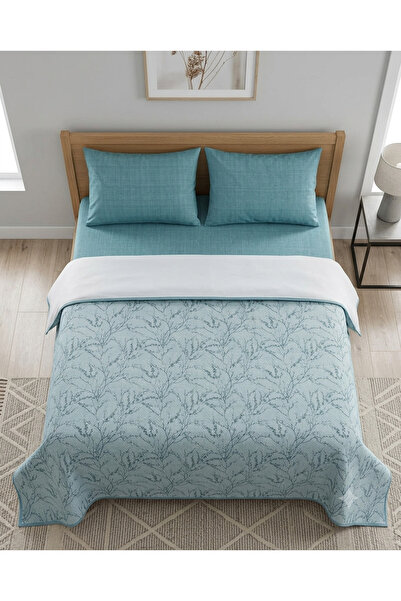 ŞENER HOME Sprout Patterned Sheet Elastic Double Pique Set