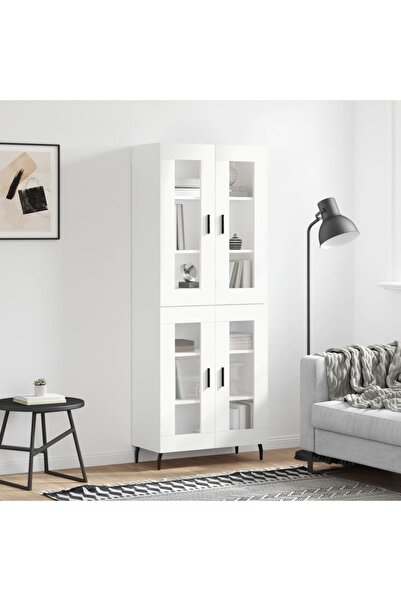 Concept Dulap înalt, alb, 69,5x34x180 cm, lemn compozit