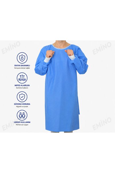 Emino Tek Kullanımlık Cerrahi Box Önlük(DOKTOR/HASTA/VETERİNER/DİŞ HEKİMİ/ESTETİSYEN)