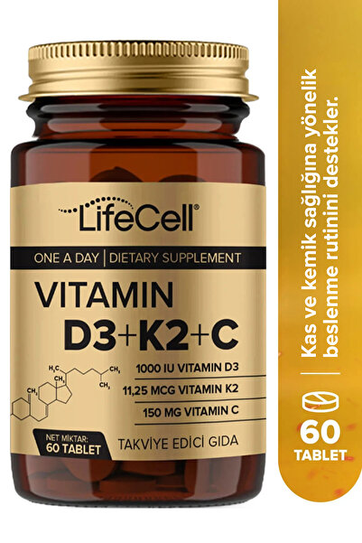 Lifecell Vıtamın D3 K2 C - 60 Tablet Komplex Vitamin Desteği