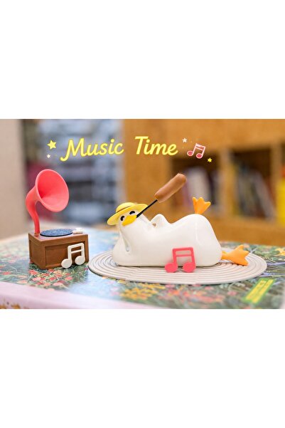 Yapı3D Müzik Dinleyen Ördek Biblo 🐥🎶 | Gramofonlu Dekoratif Figür Seti | Ma...