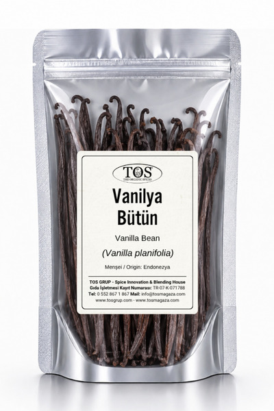 TOS The Organic Spices Vanilya Çubuk - Bütün 1 Adet (1. KALİTE) Vanilla Plani...