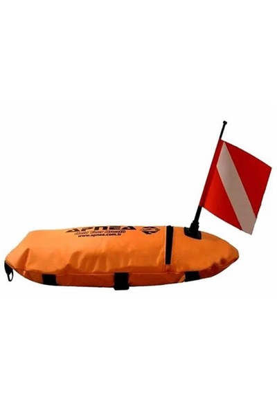 Apnea Torpedo Cordura Kumaş Kaplı 25m İpli Bayraklı Turuncu Şamandıra