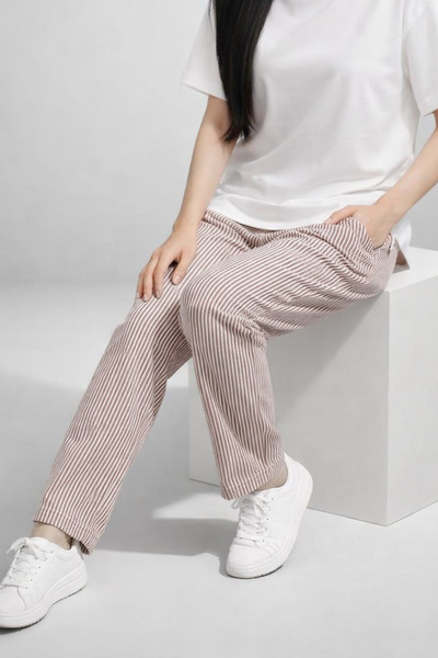 OMG Premium Corded Fabric Texture Sweatpants Elastic Waist with Pockets Strai...